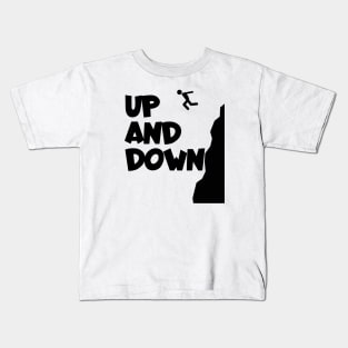 Cliff jumping up and down Kids T-Shirt